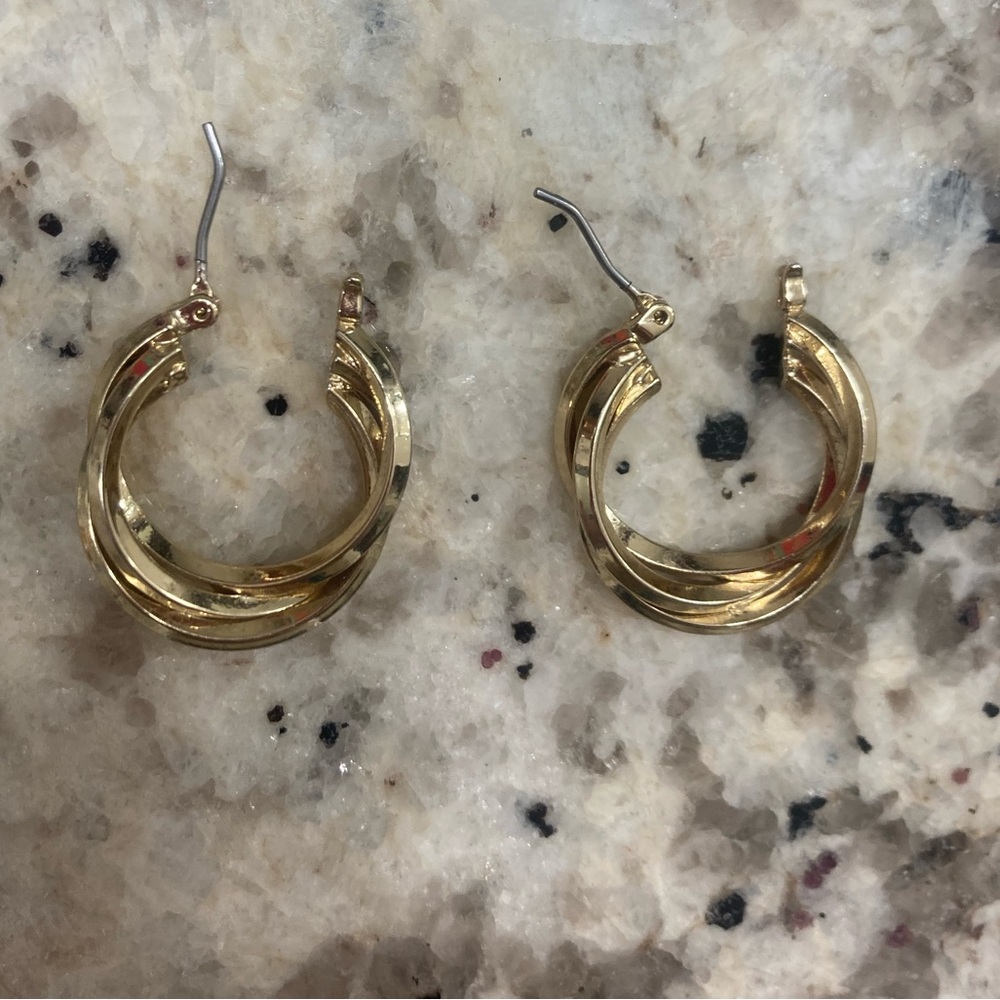 3/$12 Gold hoop earrings